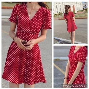 Red polka dot dress